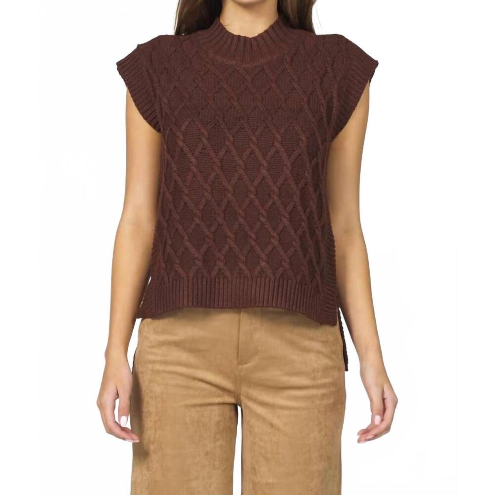 NEW DEAR JOHN DENIM briana sweater vest in cappuccino